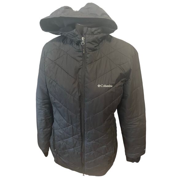 Columbia OmniHeat Women’s Black Quilted Full ZIP Parka - Picture 1 of 6